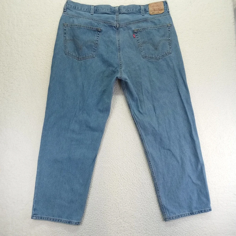 Levis 550 Relaxed Fit Blue Jeans Mens 44x30 Medium Wash Tapered Leg Denim Cotton